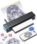 Phomemo M08F Upgraded Tattoo Stencil Printer, Thermal Stencil Printer with 10pcs Transfer Paper, Tattoo Supplies for Artists & Beginners, Compatible with Phone, Tablet & PC, Black & Blue