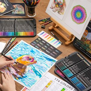 Shuttle Art 174-Count Colouring Pencils Set – Vibrant Artist Colours