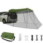 G4Free Car Tent SUV Camping RVing Tailgate Awning Truck and Trailer UV Sunshade Shelter Universal Hatchback Car Canopy with Net(Army Green)