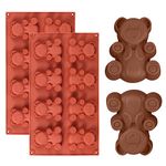 Premium 8-Cavity Bear Shape Silicone Baking Mould, FantasyDay Anniversary Birthday Tray-Wedding Festival Party Silicone Cake Mold for Muffin Brownie Cornbread Candy Chocolates Butter Soap Gummy Bread