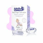 Littloo Baby Finger Toothbrush – 100% Silicone Infant Finger Brush for Cleaning & Massaging Gums – BPA Free – with Storage Case