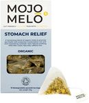 Mojo & Melo Organic Stomach Relief Tea - Relieves Heartburn, Acid Reflux, Gerd, Supports Digestive & Gut Health | 100% Natural Chamomile, Marshmallow Root, Aniseed, Coriander I 15 Biodegradable Bags