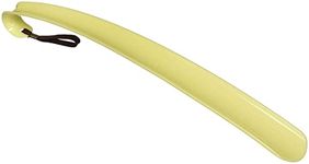 HOMECRAFT Plastic Shoehorn, Long Handle Plastic Shoe Horn for Men and Women, Portable, Durable and Lightweight, Yellow Colour . 16.5 inches