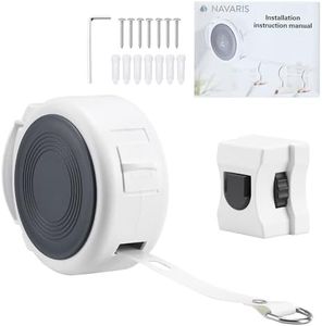 Navaris Corde à linge extensible montage mural - Corde à linge peu encombrante - Facile à installer et résistante au vent - Pour l'intérieur et l'extérieur - 4 m - Blanc