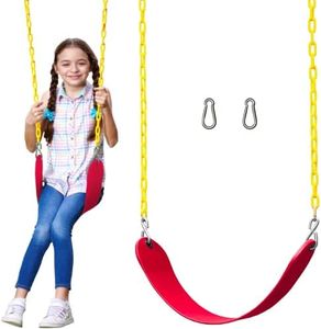 Jungle Gym Kingdom Swing for Outdoor Swing Set - Pack of 1 Swing Seat Replacement Kit with Heavy Duty Chains - Backyard Swingset Playground Accessories for Kids (Red﻿)