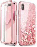 i-Blason Cosmo Full-Body Bling Glitter Sparkle Clear Bumper Case for 6.5-Inch iPhone XS Max (2018), Pink