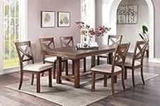 Poundex Brown Wooden Dining Table