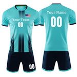 Custom Soccer Jersey Men Kids Personalized Soccer Jersey for Boys Soccer Shirt and Shorts Set with Name Number Team/Sponsor