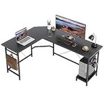 CAIYUN L-Shaped Gaming Desk, 64 Inch Corner Desk, Bureau de Travail en L, Computer Desk, Work Writing Desk with Headphone Hooks for Home Office(Black)