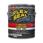 Flex Seal Liquid - Waterproof Rubber Seal, Patch Leaks, Repair Multi-Surface Indoor & Outdoor; Thick Coating Great for Roofs, Cracks, Gutters, Concrete, Basements, Foundations, Gray, 128 oz (3.97 L)