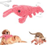 Lobster Interactive Dog Toy, Wiggly Lobster Dog Toy to Keep Them Busy, USB-Rechargeable Action Moving Dog Toy, Cute Cat Toys Washable Design for Small Medium Large Dogs (Pink)