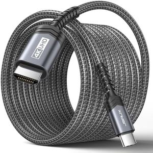 JSAUX USB C to HDMI Cable 6.6ft | 4K@60Hz USB 3.1 Type C to HDMI 2.0 Cord, Compatible with Thunderbolt 3/4, iPhone 17/Pro/Pro Max,16/Plus/Pro/Pro Max, MacBook Pro/Air, Galaxy S8 to S24, iPad Pro,iMac