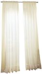 No. 918 Erica Crushed Texture Sheer Voile Rod Pocket Curtain Panel, 51" x 84", Eggshell Off-White