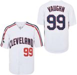 ZXCVB Men's #99 Ricky Vaughn Jersey 90s Hip Hop Clothing Movie Baseball Jersey Stitched, White, X-Large