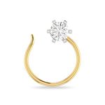 PC Jeweller The Amnon 18KT Yellow Gold and Diamond Nose Pin for Women