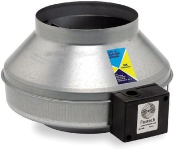 FANTECH Galvanized Steel Inline Centrifugal Duct Fan, Fits Duct Dia. 8", Voltage 120V