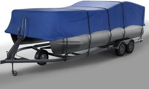 Seal Skin Covers Heavy-Duty Pontoon Boat Cover, Waterproof & UV Resistant, Fits 23 to 24ft L & Up to 102” W, Marine-Grade Protection with Secure Straps & Elastic Hem, All Weather Protection