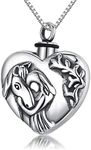 Horse Urn Necklace for Ashes Sterling Silver Cremation Jewelry Keepsake Necklace Horse Gifts for Women Girls, Metal