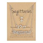 Horoscope Necklace Silver Pendant Necklace for Women Men Astrology Necklace Sagittarius Gifts for Girls Boys Layered Necklace 3 Pcs