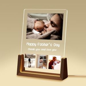 Placa Spotify Personalizada Regalo Personalizado Papa - Regalo Día del Padre, Marco de Fotos Papá, Base con Iluminación Opcional, Regalos Originales Cumpleaños Navidad