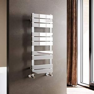 ELEGANT Heated Towel Rail, Modern Chrome Flat Panel 1000 x 400 Wall Mounted Designer Radiators Ladder Rad for Bathrooms
