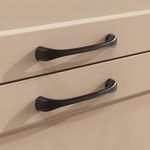 LAPO 3 Piece Drawer Handle for Kitchen, Cabinet Pull Handle for Cupboard Drawers, Window Handle (4 Inch, Glossy Black-Grey, Pack of 3)