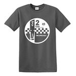 2 Tone Records The Specials Retro Music T-Shirt SKA Northern Soul Reggae Top (L, Charcoal T-Shirt White Print)