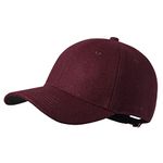 TITECOUGO Winter Baseball Caps Unstructured Wool Dad Hat Warm Trucker Hats Work Cap Workout Thick for Mens Womens M Maroon