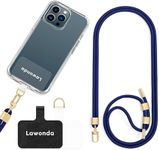 Lawonda Phone Lanyard Universal Crossbody Cell Phone Strap Anti-Theft Adjustable Neck Lanyard 2 pcs Phone Patchs Tether Pads for Women Men Navy Blue