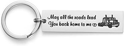 Truck Driver Key Chain May All The Roads Lead You Back Home to Me Keychain Couple for Him Long Distance Relationship for Trucker