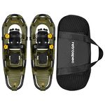 Retrospec Drifter Snowshoe for Men & Women - Aluminum Frames & a Double-Rachet Binding System - Lightweight All Terrain Snow Shoes with Heel Lifters & Pivot System - 25" Olive