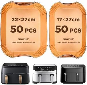 amxus Air Fryer Paper Liners 100-Pack for Philips 3000 Series 6L/3L, Unbleached & no PFAS –Compatible with NA350/00, NA551/00, NA352/00, NA350/03, NA353/10