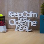 NUKKAD TALES Keep Calm and Close The Deal White Office Decor - Elegant Showpiece for Office Table, Corporate Gifts, and Employee Appreciation - Crafted from Durable Engineered Wood