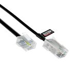 rhinocables RJ11 to RJ45 High-Speed Ethernet Patch Network Cable Lead — Ideal for ADSL, Modem, Data, Telephone, Media (2m, Black)