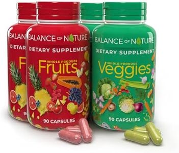 Balance of Nature Fruits and Veggies - Whole Food Supplement with Superfood Fruits and Vegetables for Women, Men, and Kids - 90 Fruit Capsules, 90 Veggie Capsules - 2 Pack