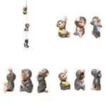 The Decorshed Climbing 3 Monkey on Rope | Item for Garden & Home Decoration/Indoor Outdoor Hanging Monkeys/Animal for Garden/Animal Statue/Terrace Garden D�cor