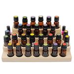 MKNZOME Wooden Essential Oil Box, 30 Slots Aromatherapy Essential Oil Carrying Case Storage Organizer Display Rack Stand Holder for Travel & Presentations