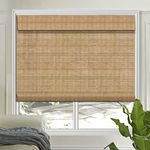 Letau Cordless Wood Window Shades Blinds, Bamboo Light Filtering Roller Shades, Color 12