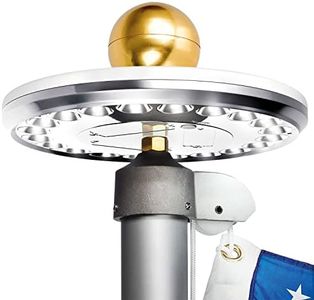 Deneve Silver Solar FlagPole Light with 20 LEDs for 15-25 Feet In-Ground Flag Poles, Light from Dusk to Dawn for 12+ Hours - 100% Bright, Powerful, and Stable Coverage Silver Flag Light