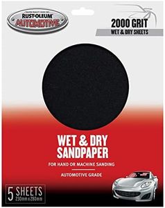 Rust-Oleum Automotive 2000 Grit Wet and Dry Sandpaper 5 Sheets