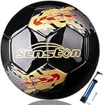 Senston Soccer Ball Official Size 5 for Kids and Adult Training Match Ball Football Balls with Pump