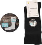 6 Pairs Men's Women's Bamboo Diabetic Loose Top Socks Wide Comfort Circulation, Black, 7-11