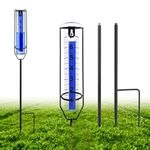 Okdance Rain Gauge for Outdoor Three Section Design Adjustable Height Rain Gauge 7 Inch Eain Catcher Easy to Read Plastic Rain Guage for Yard Garden Lawn Decoration