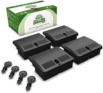 Mouse Bait Station | 4-Pack Indoor & Outdoor Mouse Bait Stations | Bait (Not Included) is Secured by Lock & Key | Pet & Child-Safe Alternative to Mouse Traps | for Mice Only - by Eco Pro Pest Control