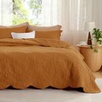 Bedsure King Size Quilt Set - Pre-Washed King Size Bedding Set - Ultra Soft Bedspread King Size - Honey Ginger Bedding Coverlet for All Seasons (Includes 1 Quilt, 2 Pillow Shams)