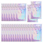 Small Ziplock Bags, 100 Pieces Smell Proof Baggies Little Resealable Holographic Bags for Small Business Packaging, Food Storage, Sweet, Spice Sample,Jewellery Making, Diamond Painting Bags(6x10cm)