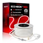 Shine Decor LED Neon Rope Lights 50FT/15M Red Color, ETL-Listed Flexible Neon LED Strip Light IP65 Waterproof Indoor Outdoor, AC 110V-120V Cuttable Connectable Neon Rope Lighting 120LEDs/M Quality