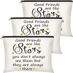 3 Pieces Good Friend Gifts Cosmetic Bag for Women, Funny Long Distance Friendship, Birthday, Moving Away, Christmas Gifts Makeup Bags Travel Cases for Good Friends Bestie Soul Sister, Stylish Style