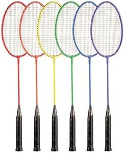 Champion Sports All Steel Shaft and Frame Badminton Racket - Set of Six Colors