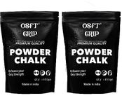 OSFT Magnesium Carbonate Powder Gym Chalk for Weightlifting Cross Fitness Training Gymnastics Rock Climbing Deadlifting Workout Bouldering Billiards Pole Dancing (Combo Pack (450 + 450) gm)